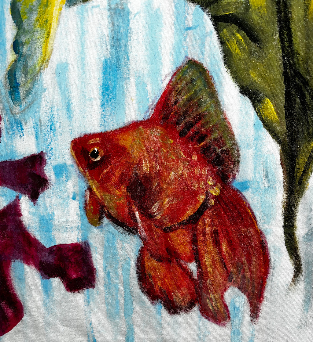 “Two Fish Sitting” Hand Painted Shirt