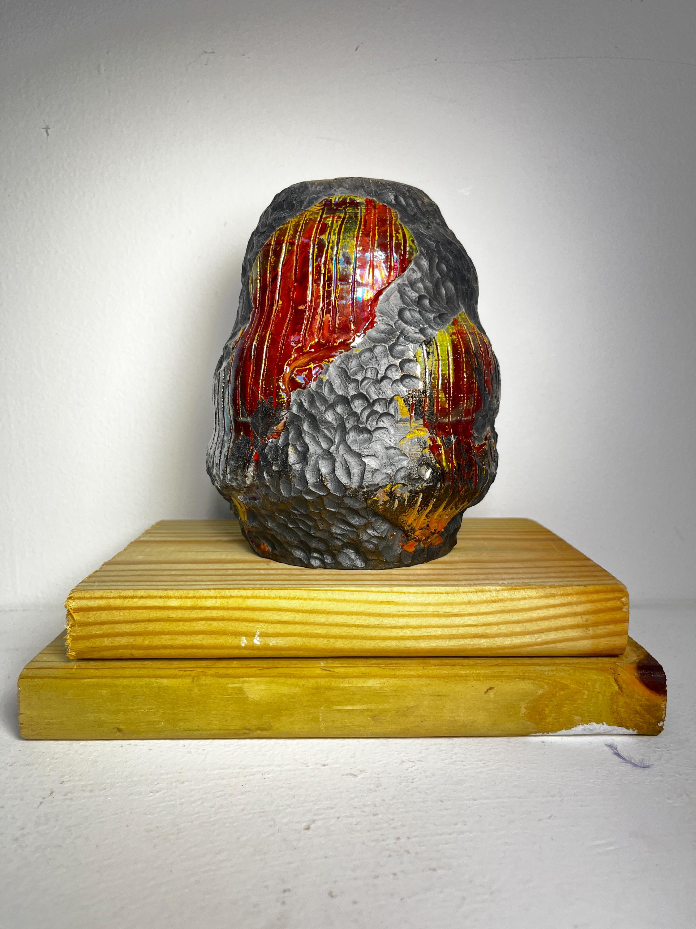 Ceramic Raku Fired Hand Built Vase