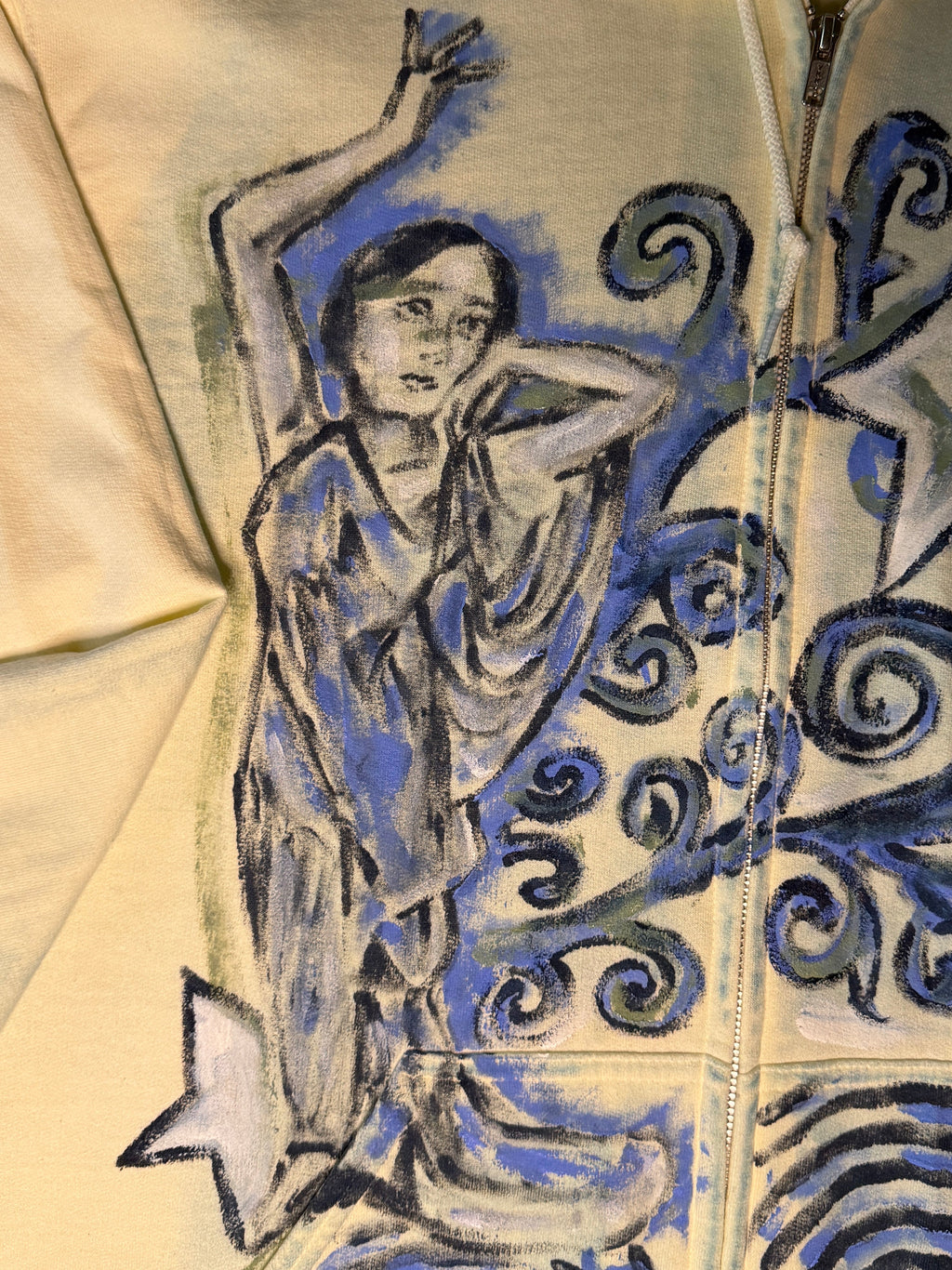 “Lady in Spirals” Hand-Painted Jacket