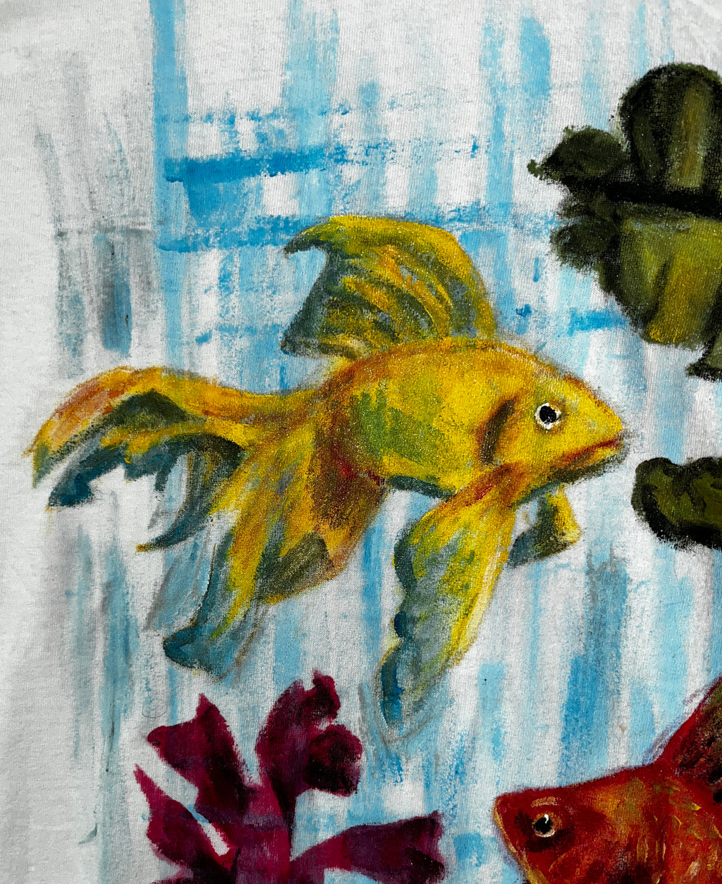 “Two Fish Sitting” Hand Painted Shirt