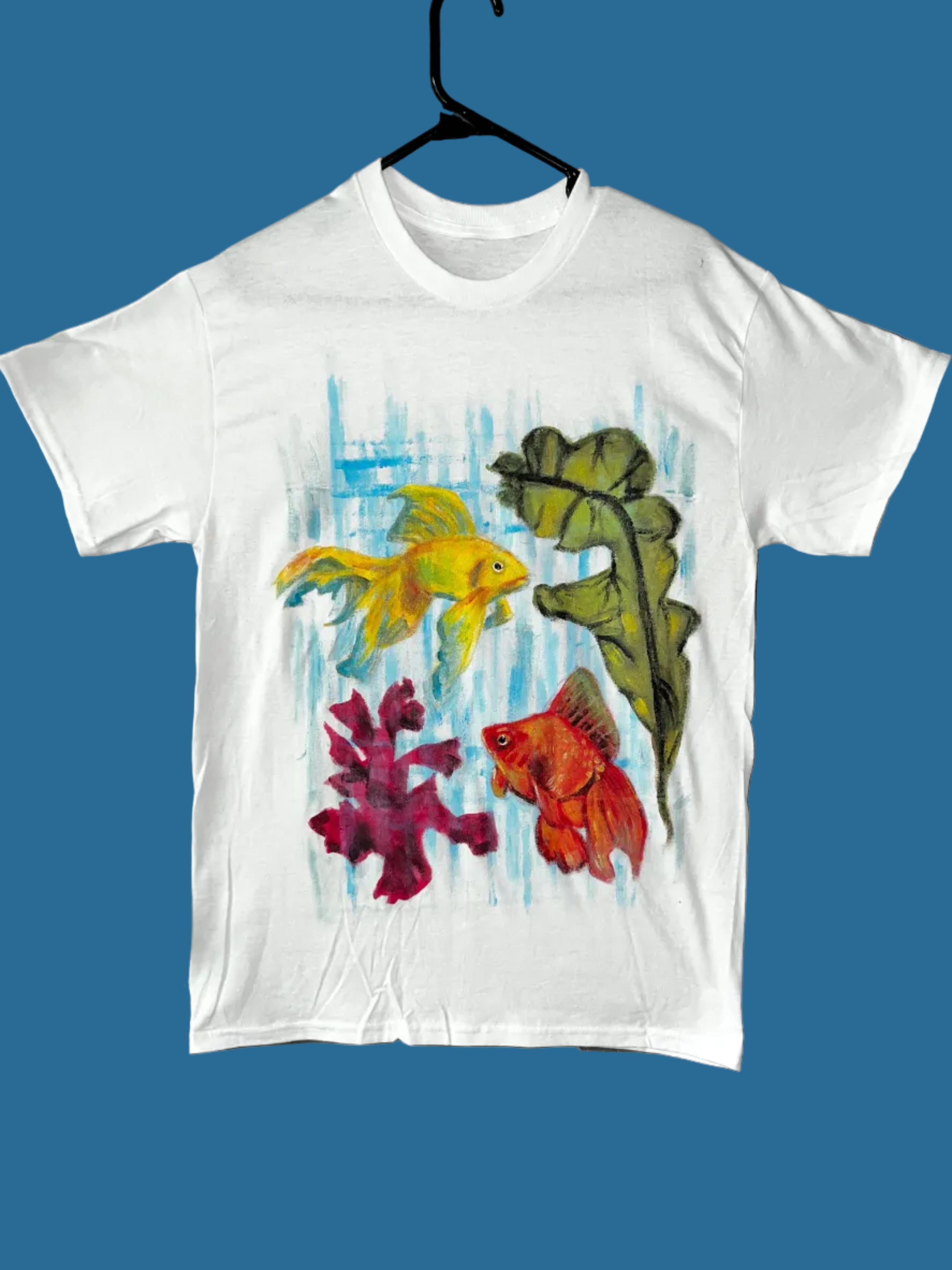 “Two Fish Sitting” Hand Painted Shirt