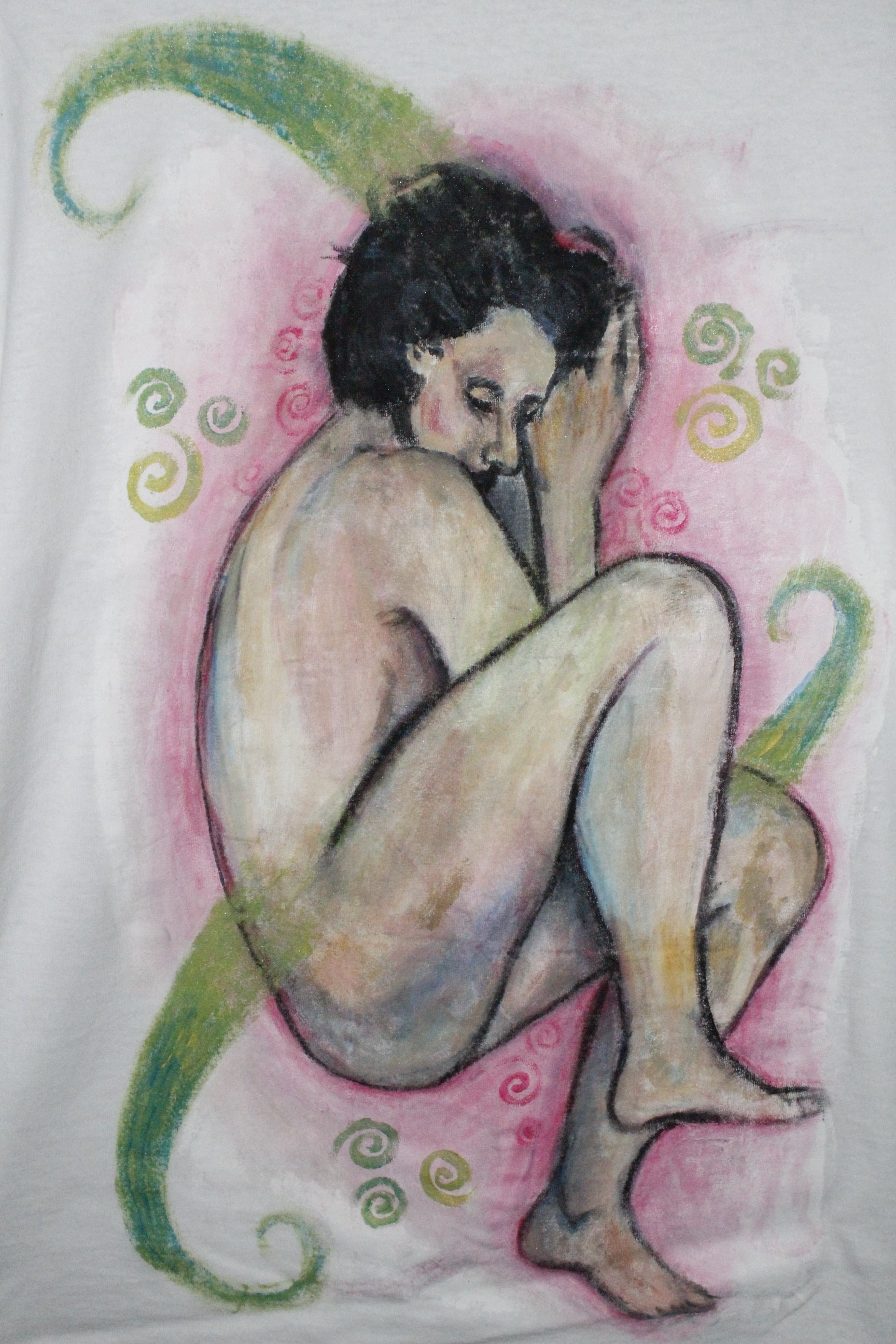 “The Sleeping Girl” Hand Painted Shirt